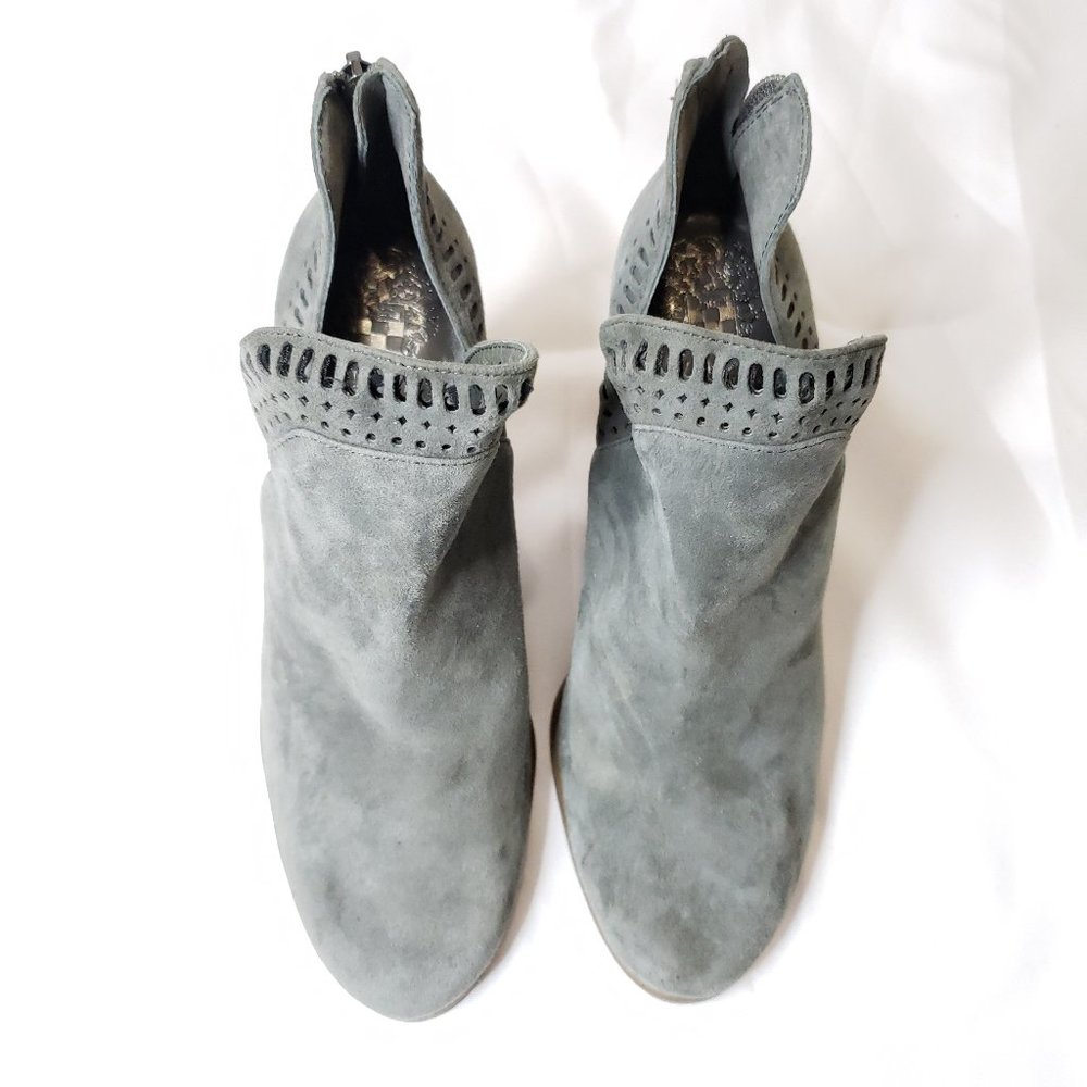 Vince Camuto Fileana Gray Suede Shaft Ankle Booties Size 5.5 - Picture 2 of 10